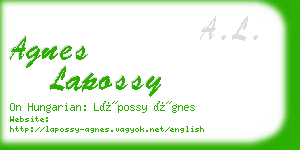 agnes lapossy business card